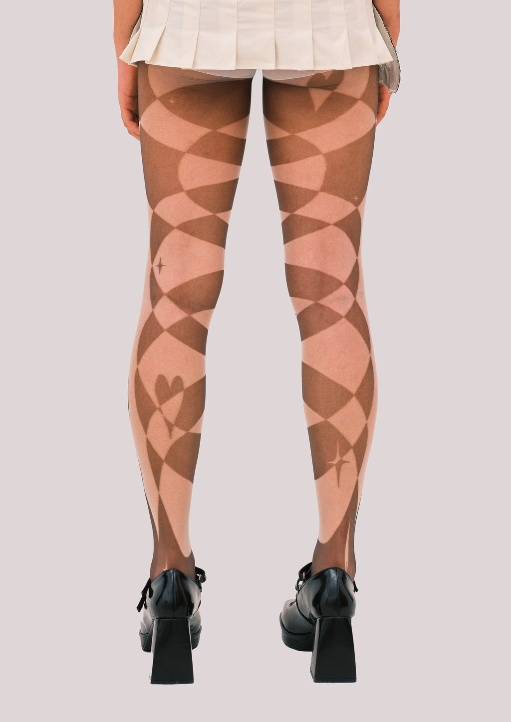 NEBULA Black Print Sheer Tights