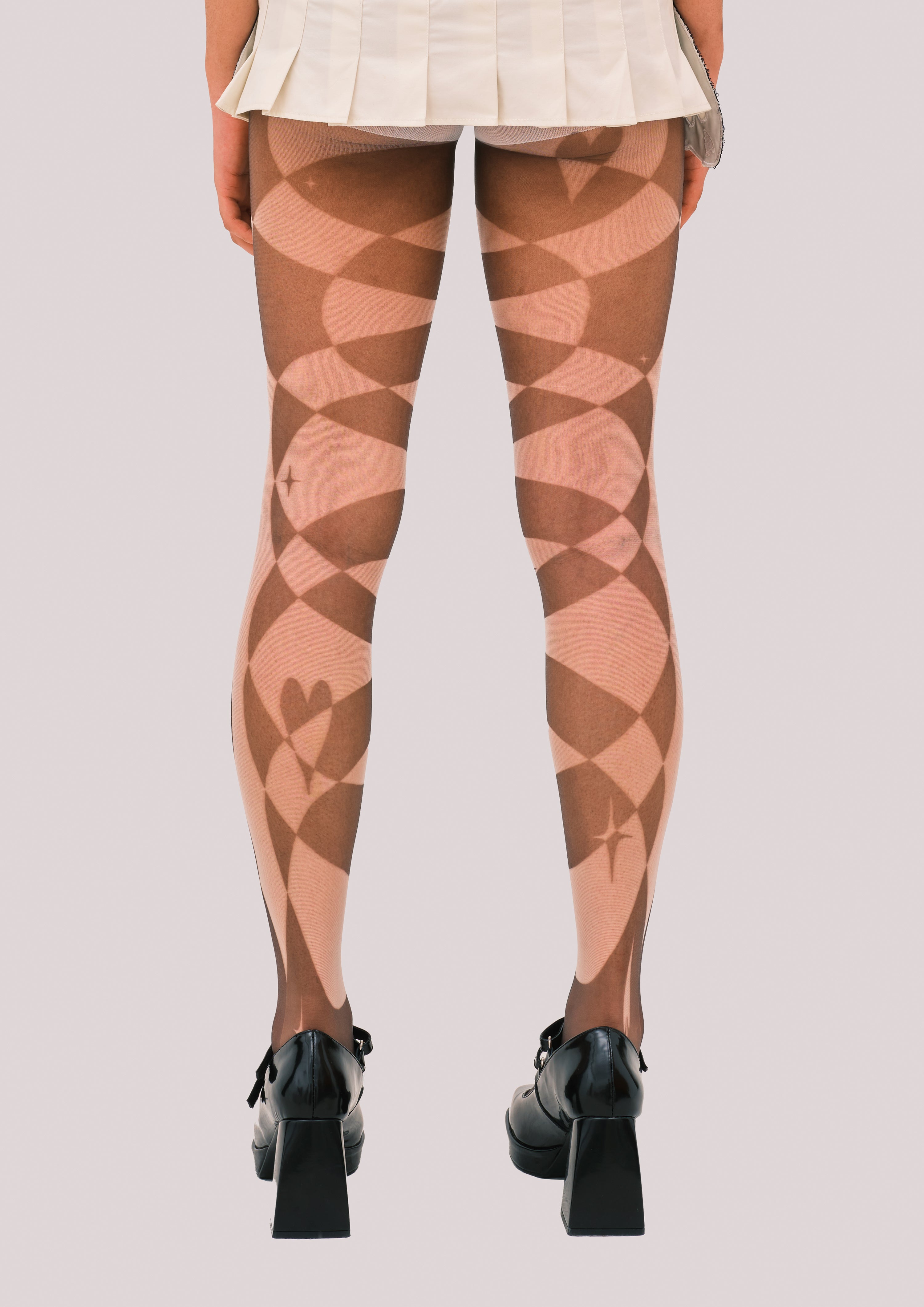NEBULA Black Print Sheer Tights