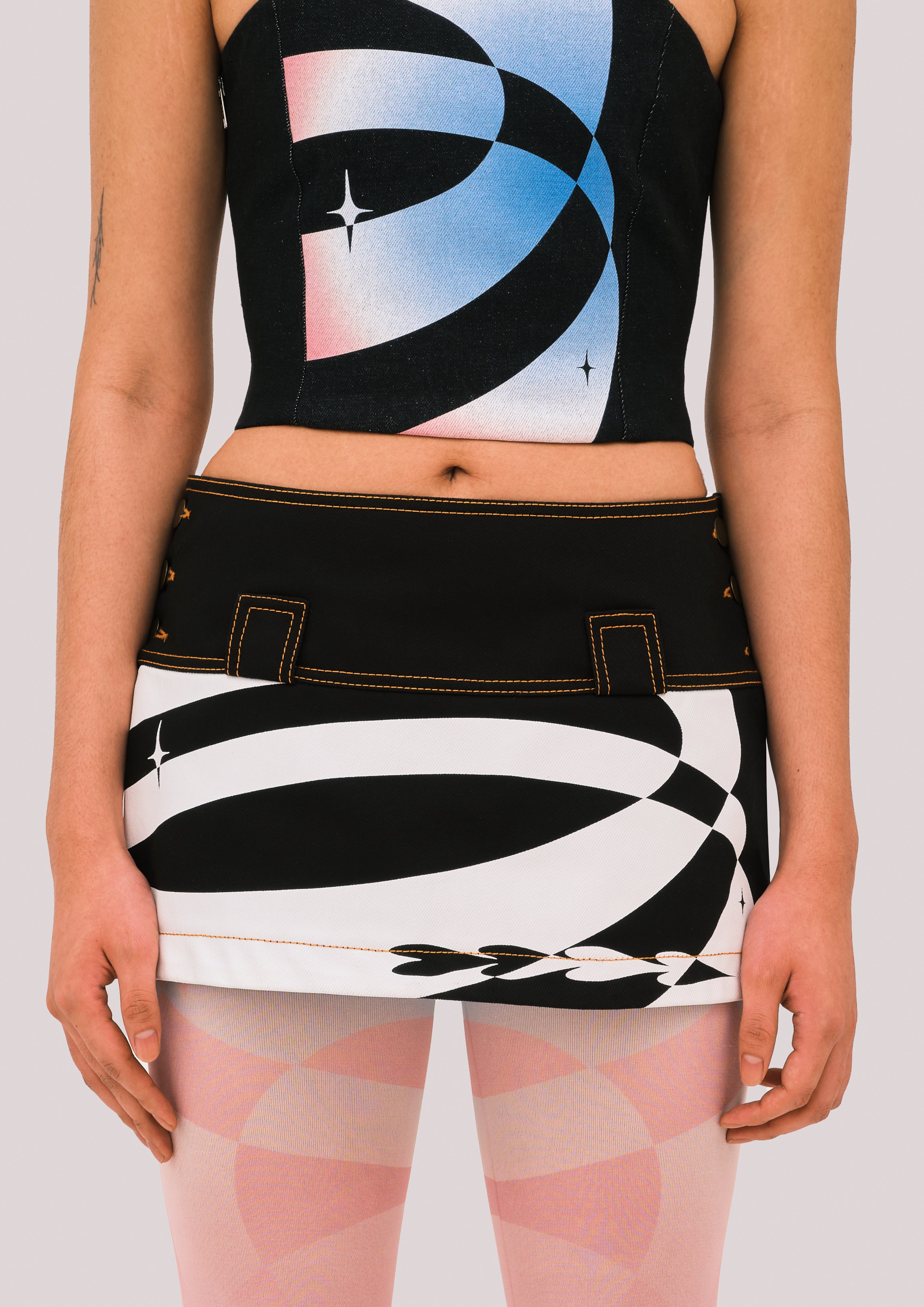 NEBULA Black Denim Miniskirt