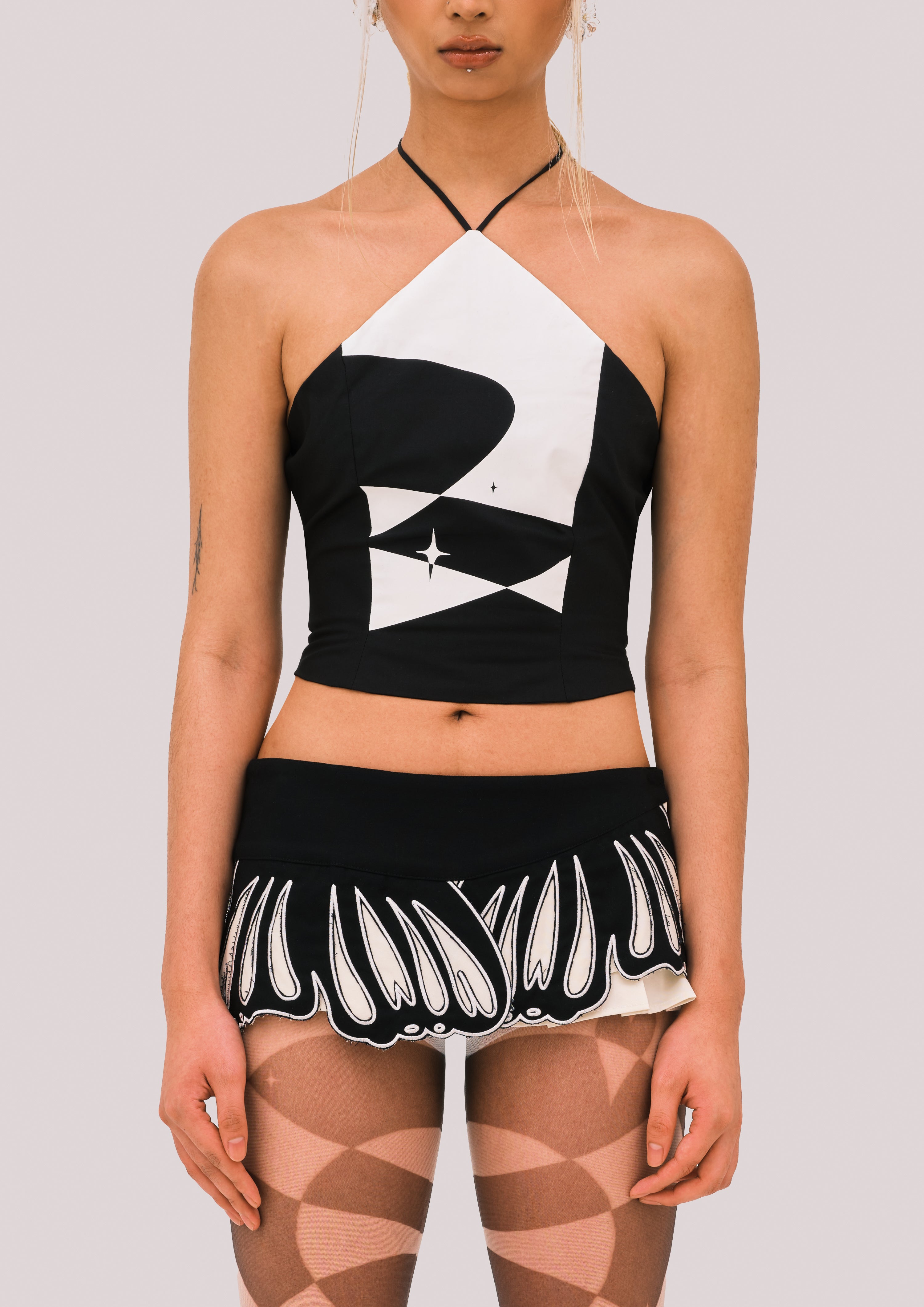 Butterfly Pleated Micro Wrap Skirt
