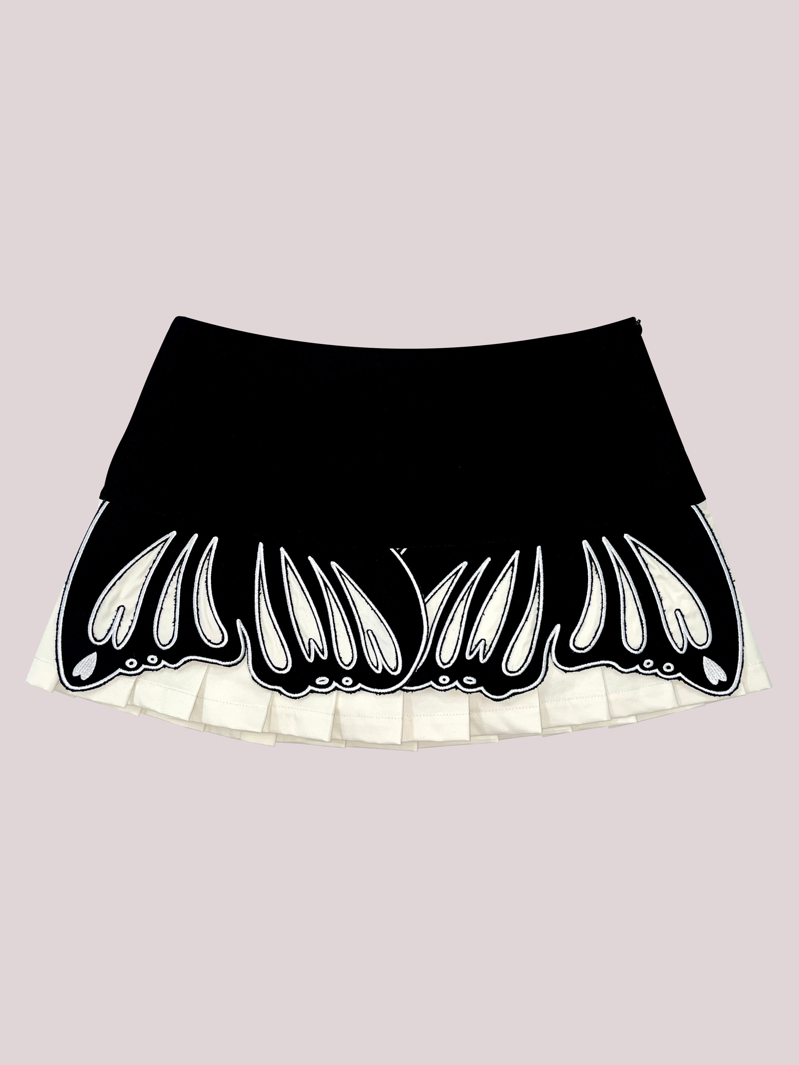 BUTTERFLY PLEATED MINISKIRT