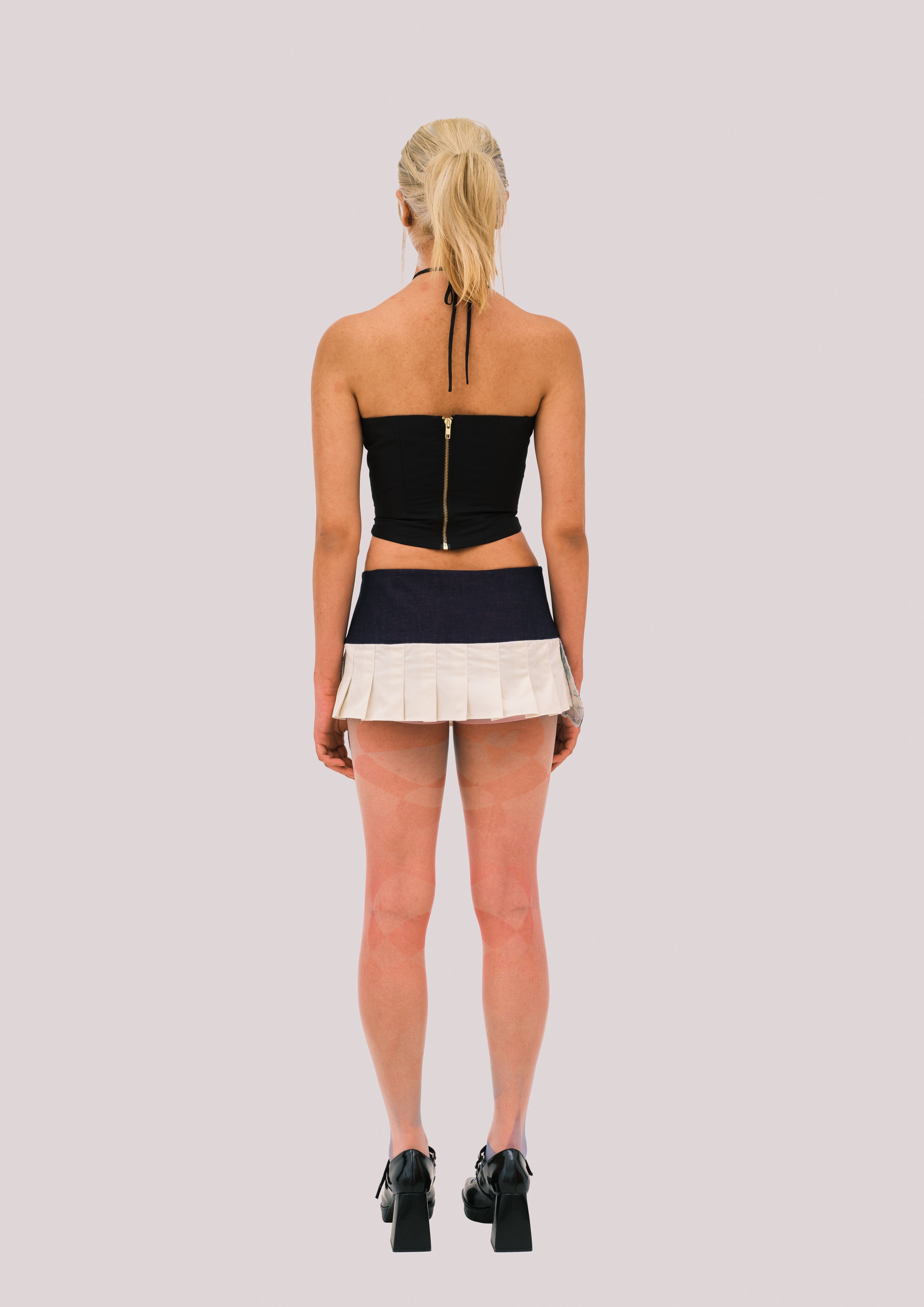 Tie-Dye Butterfly Pleated Mini Wrap Skirt