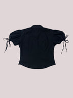 BLACK RUFFLED TOP