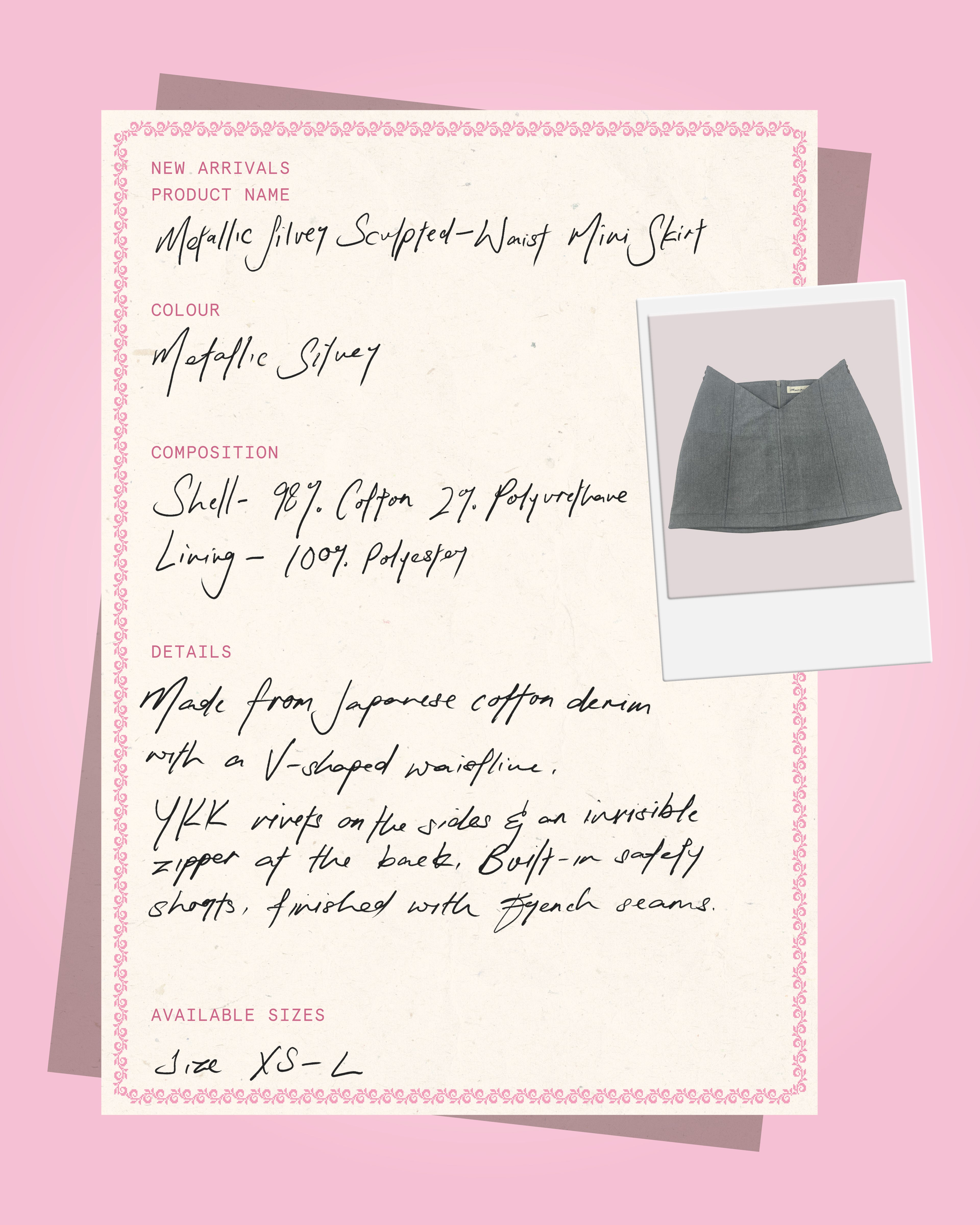 METALLIC Silver Sculpted-Waist Miniskirt