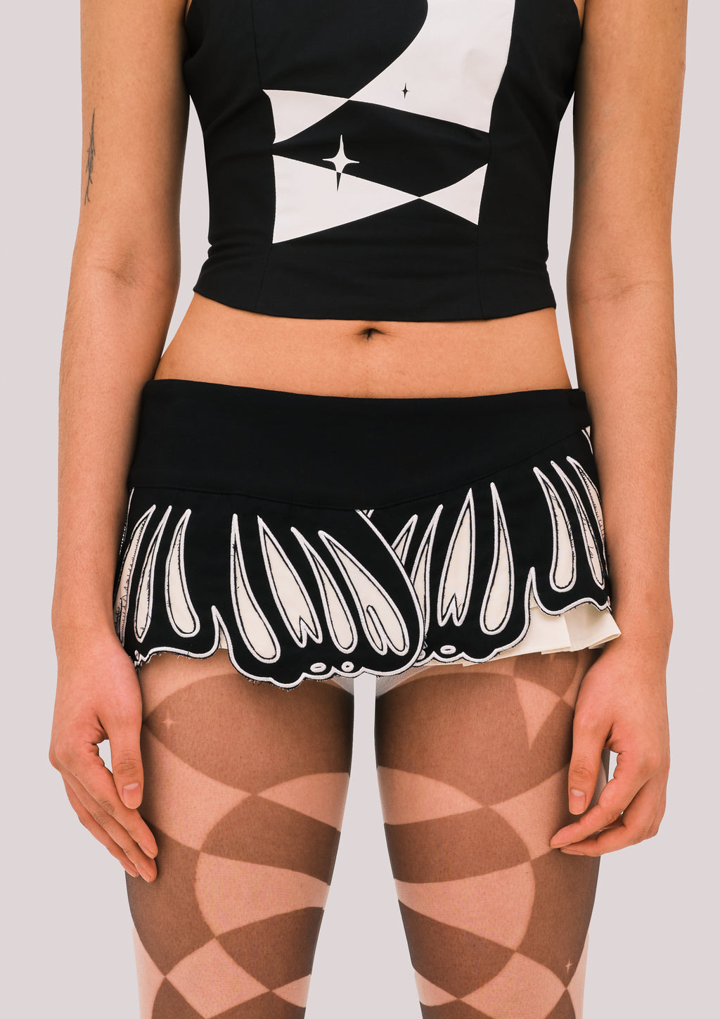 Butterfly Pleated Micro Wrap Skirt