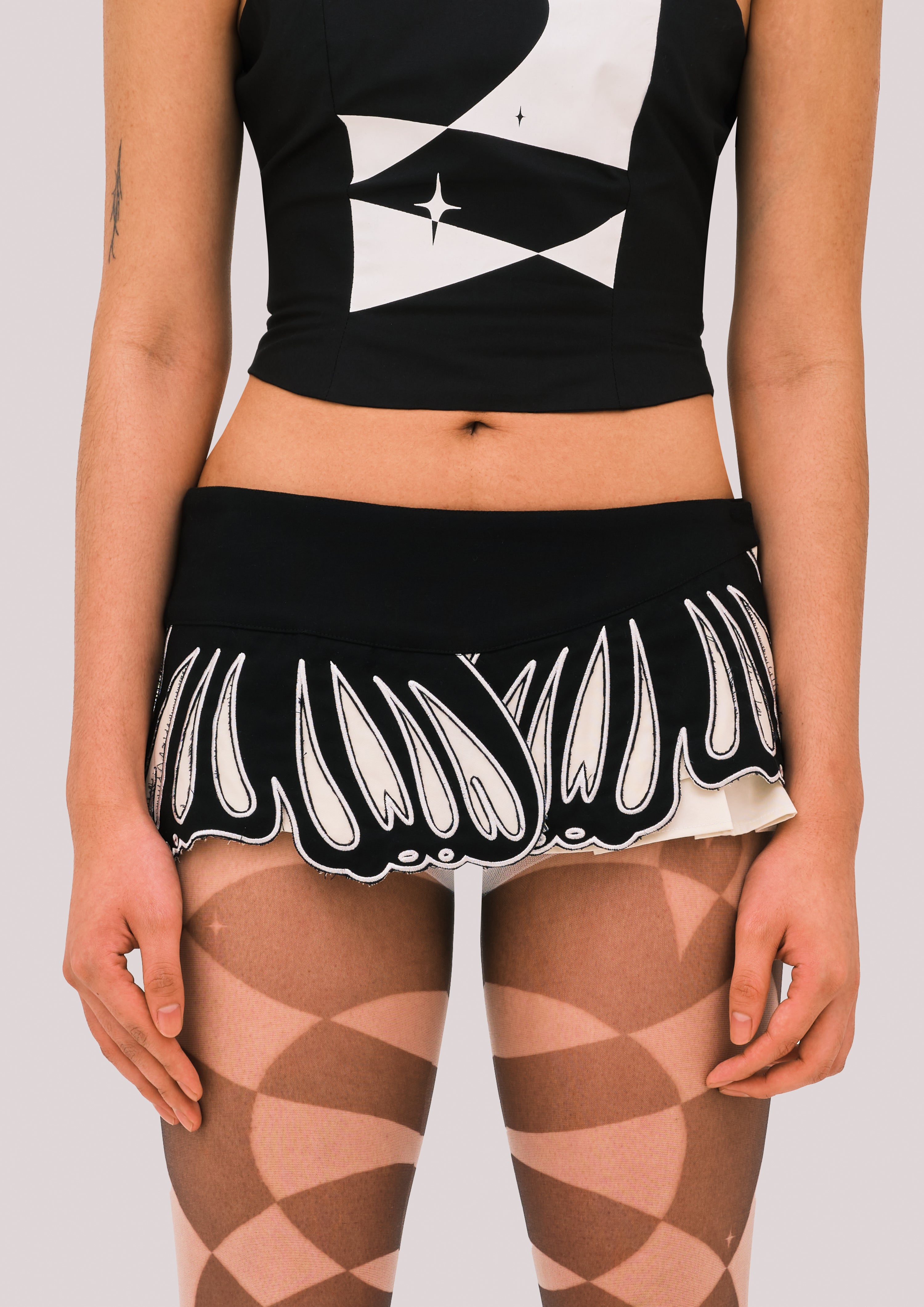 Butterfly Pleated Micro Wrap Skirt
