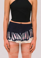 Tie-Dye Butterfly Pleated Mini Wrap Skirt