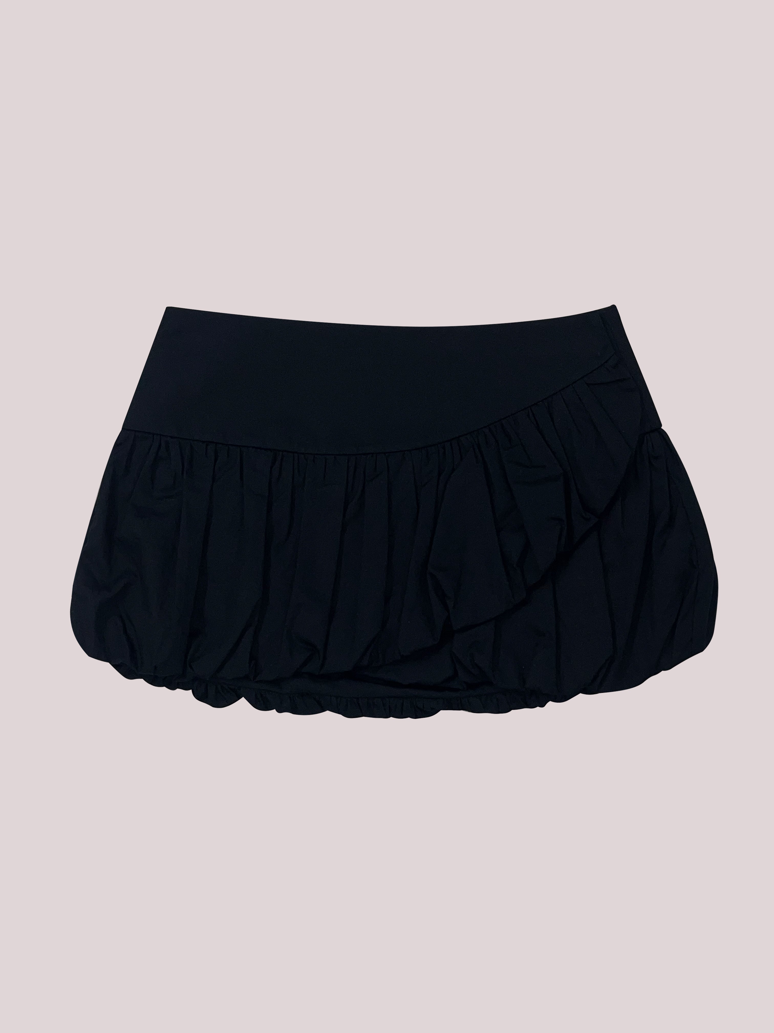 BLACK BUBBLE WRAP MINISKIRT