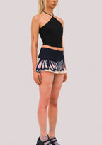 Tie-Dye Butterfly Pleated Mini Wrap Skirt