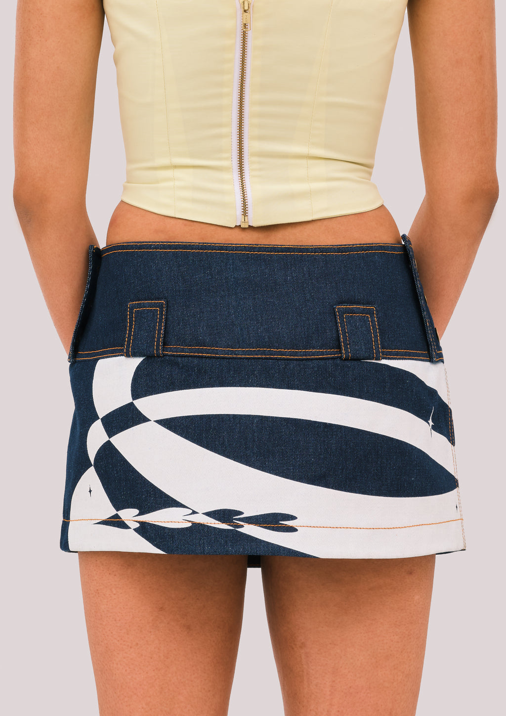 NEBULA Navy Denim Miniskirt
