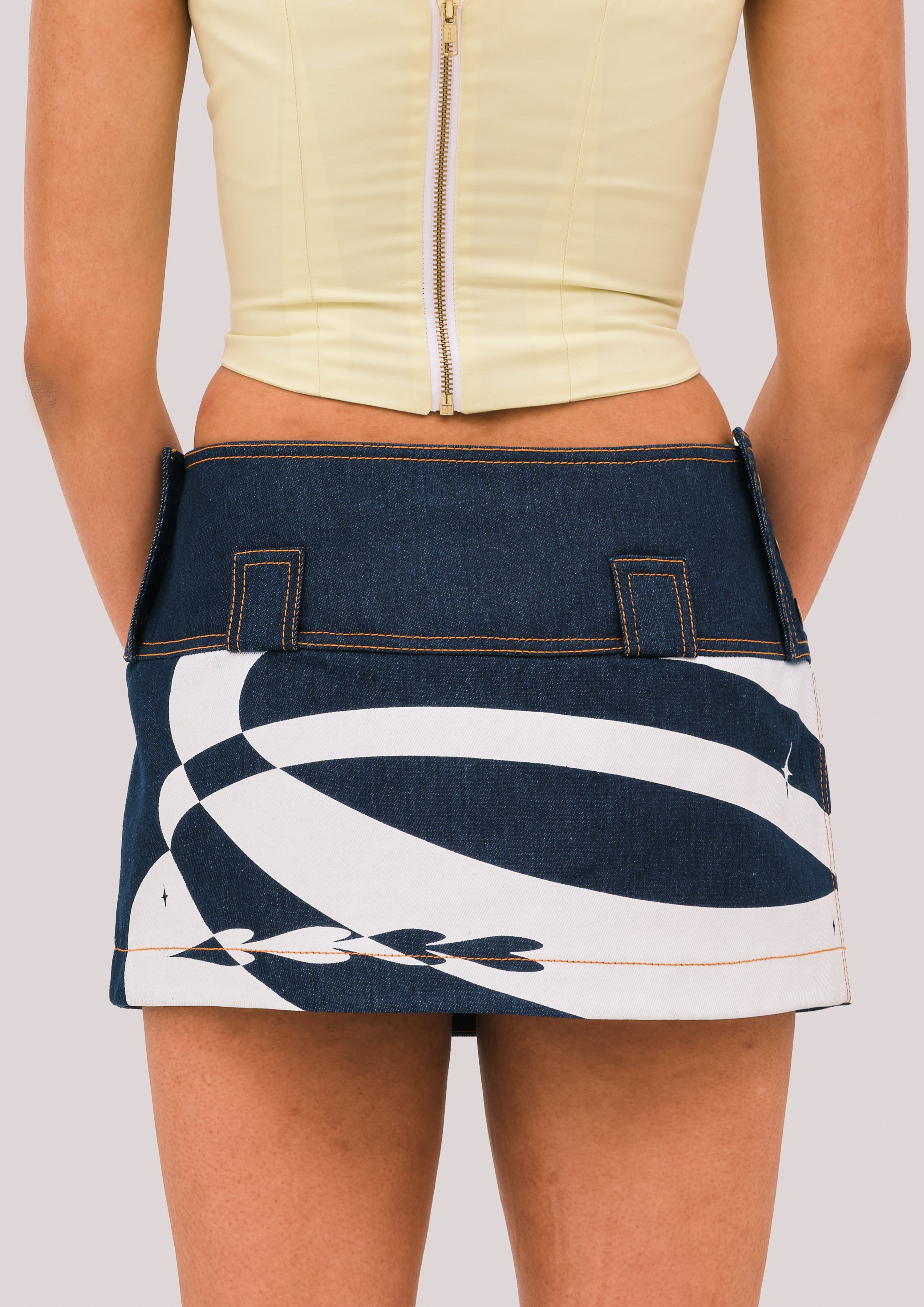 NEBULA Navy Denim Miniskirt