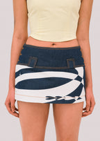 NEBULA Navy Denim Miniskirt