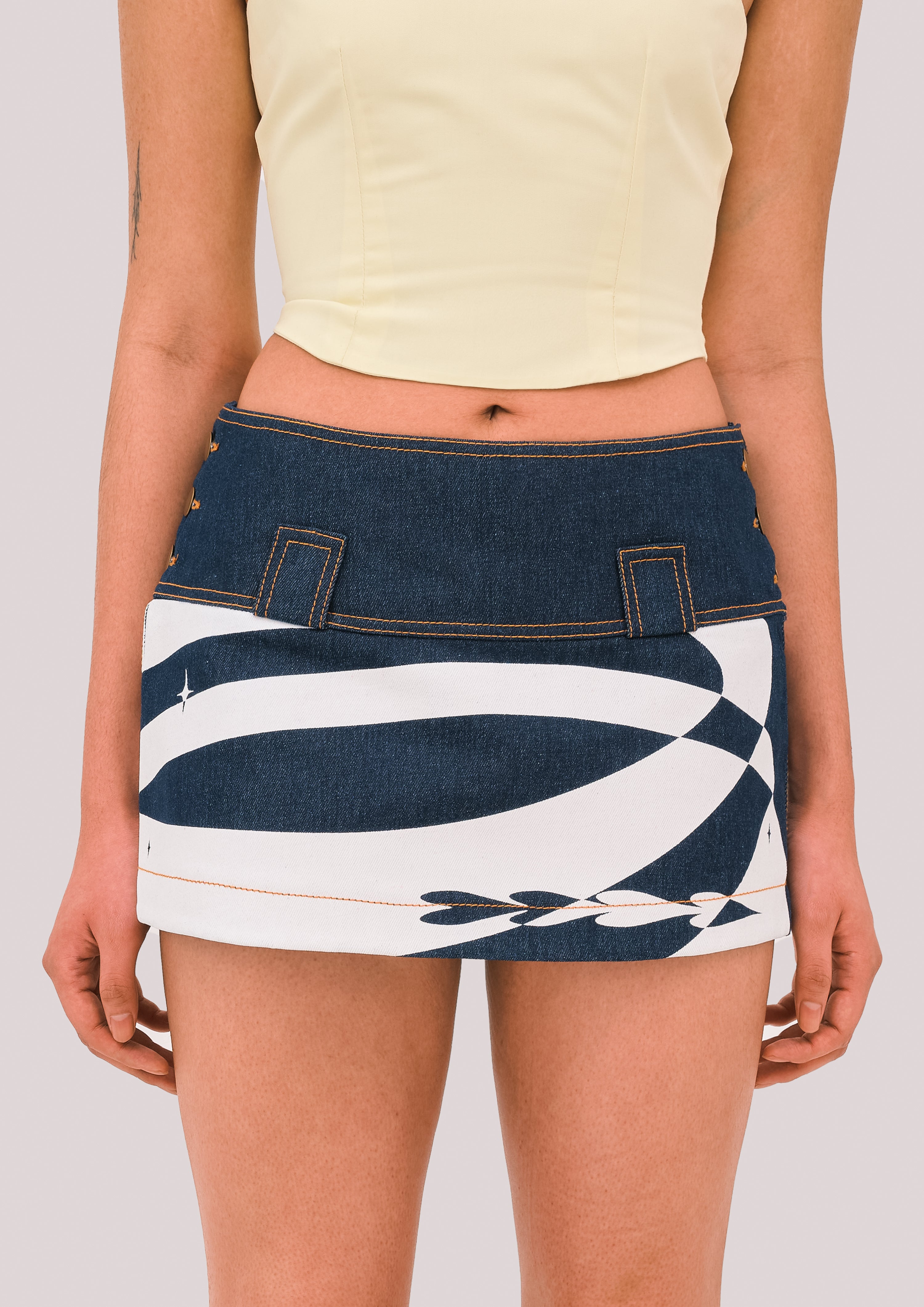 NEBULA Navy Denim Miniskirt