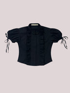 BLACK RUFFLED TOP