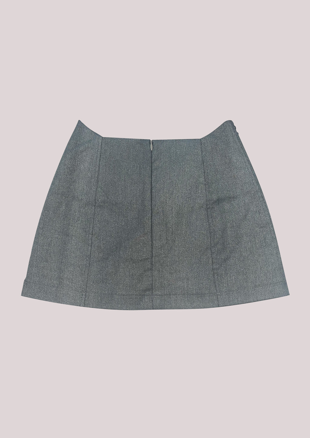 METALLIC Silver Sculpted-Waist Miniskirt
