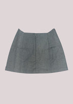 METALLIC Silver Sculpted-Waist Miniskirt