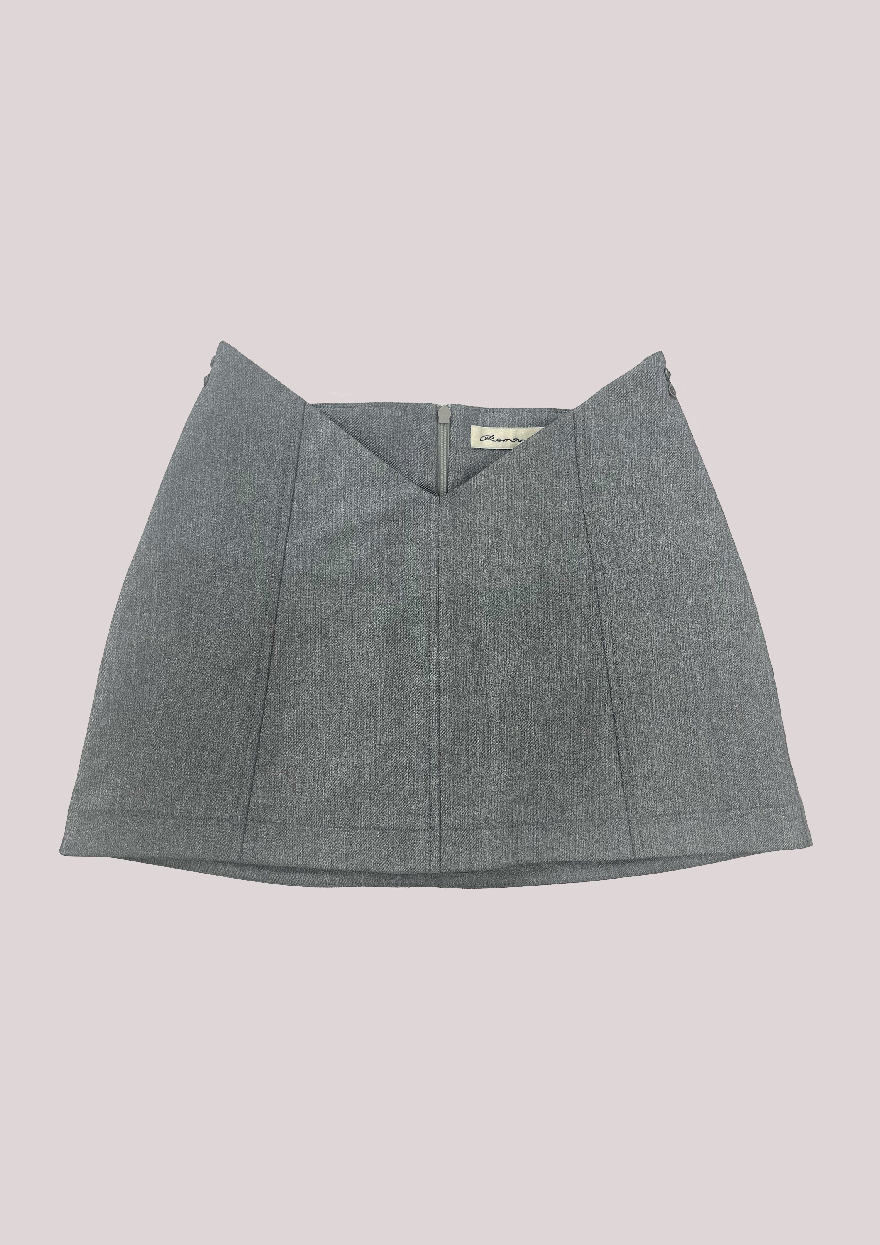METALLIC Silver Sculpted-Waist Miniskirt