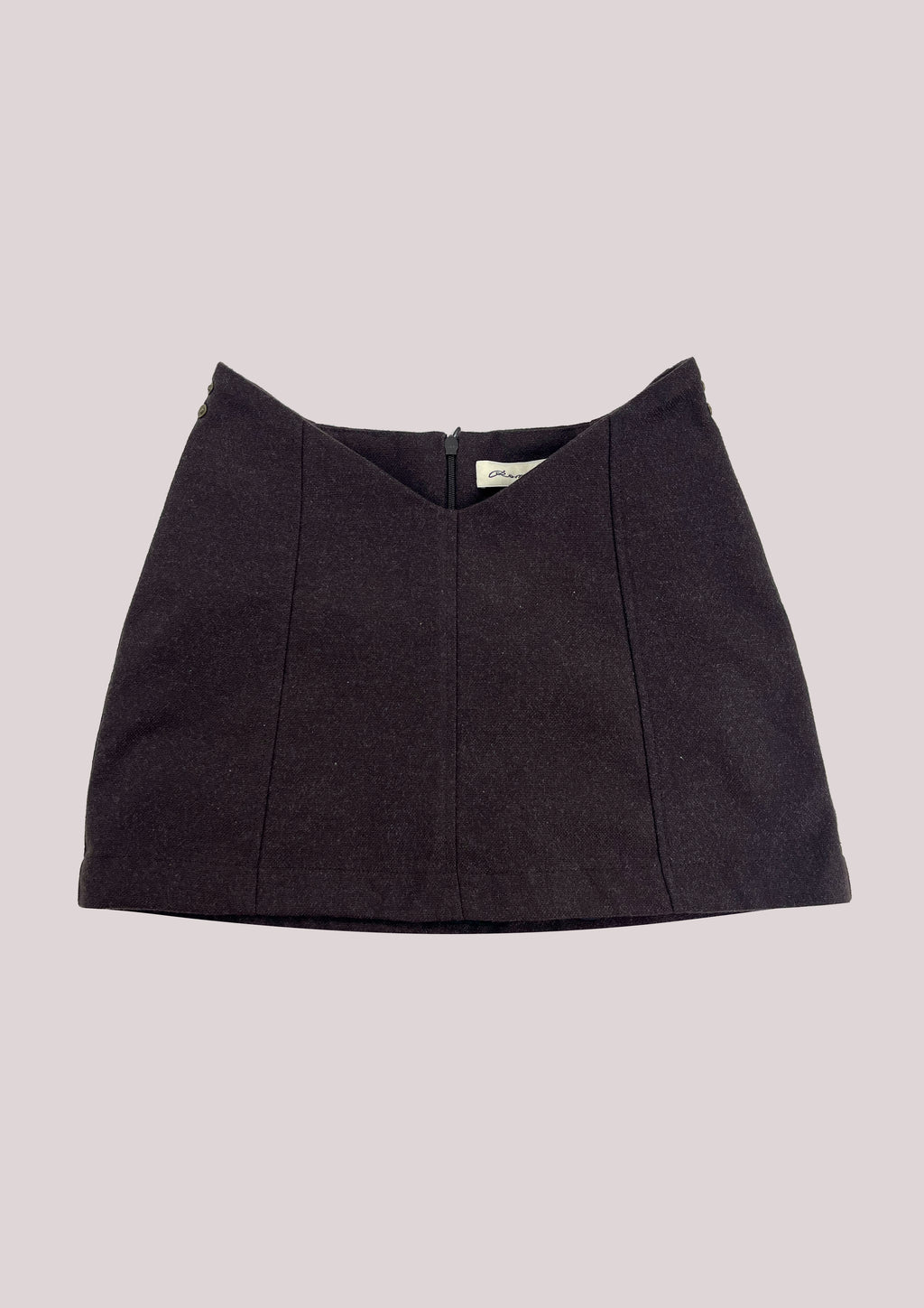 Brown Sculpted Waist-Miniskirt